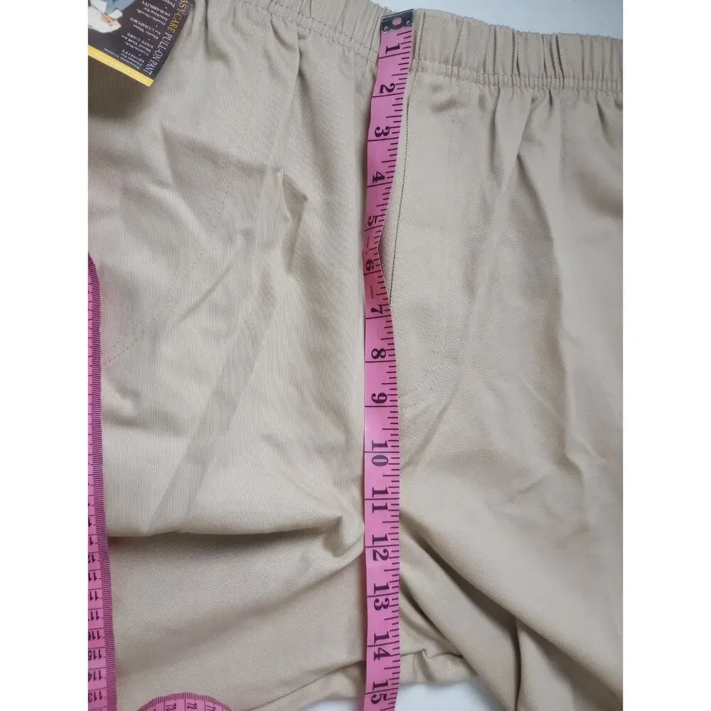 Vintage White Stag Women Pants Petite 18 Pull Up Tan